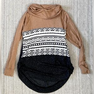 Large Maurice’s Cowl Neck Tunic Knit Top